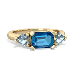 London Topaz Three Stone 14K Yellow Gold ring R5235