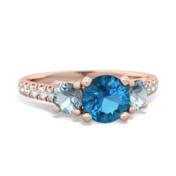 London Topaz Pave Trellis 14K Rose Gold ring R5500