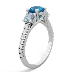 London Topaz Pave Trellis 14K White Gold ring R5500