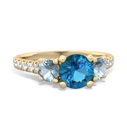 London Topaz Pave Trellis 14K Yellow Gold ring R5500