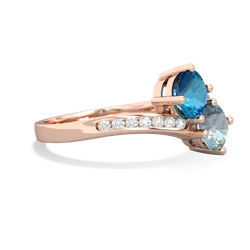 London Topaz Channel Set Two Stone 14K Rose Gold ring R5303