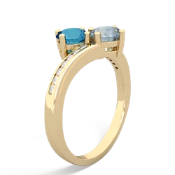 London Topaz Channel Set Two Stone 14K Yellow Gold ring R5303