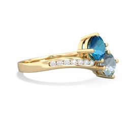 London Topaz Channel Set Two Stone 14K Yellow Gold ring R5303