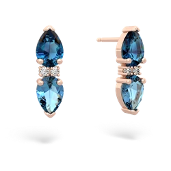 London Topaz Bowtie Drop 14K Rose Gold earrings E0865
