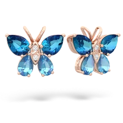 London Topaz Butterfly 14K Rose Gold earrings E2215