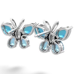 London Topaz Butterfly 14K White Gold earrings E2215