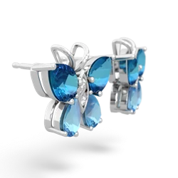 London Topaz Butterfly 14K White Gold earrings E2215