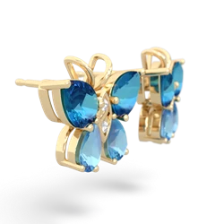 London Topaz Butterfly 14K Yellow Gold earrings E2215