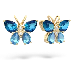 London Topaz Butterfly 14K Yellow Gold earrings E2215