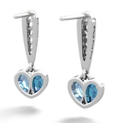 London Topaz Filligree Heart 14K White Gold earrings E5070