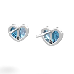 London Topaz 'Our Heart' 14K White Gold earrings E5072