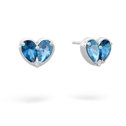 London Topaz 'Our Heart' 14K White Gold earrings E5072