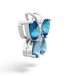 London Topaz Butterfly 14K White Gold pendant P2215