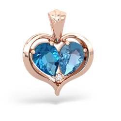 London Topaz Two Become One 14K Rose Gold pendant P5330