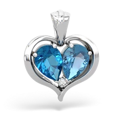 London Topaz Two Become One 14K White Gold pendant P5330