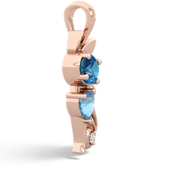 London Topaz Kitten 14K Rose Gold pendant P5780