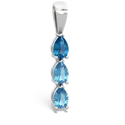 London Topaz Dew Drops 14K White Gold pendant P2251