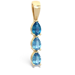 London Topaz Dew Drops 14K Yellow Gold pendant P2251