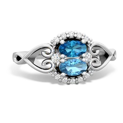 London Topaz Love Nest 14K White Gold ring R5860