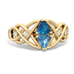 London Topaz Keepsake Celtic Knot 14K Yellow Gold ring R5300