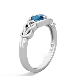 London Topaz Celtic Love Knot 14K White Gold ring R5420