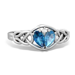 London Topaz Celtic Love Knot 14K White Gold ring R5420