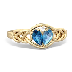 London Topaz Celtic Love Knot 14K Yellow Gold ring R5420