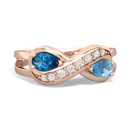 London Topaz Diamond Infinity 14K Rose Gold ring R5390