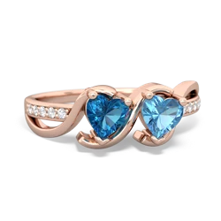 London Topaz Side By Side 14K Rose Gold ring R3090