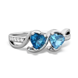 London Topaz Side By Side 14K White Gold ring R3090