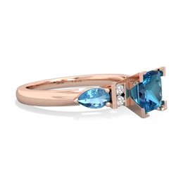 London Topaz 6Mm Princess Eternal Embrace Engagement 14K Rose Gold ring C2002