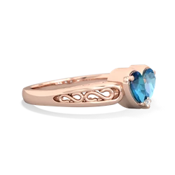 London Topaz Filligree 'One Heart' 14K Rose Gold ring R5070