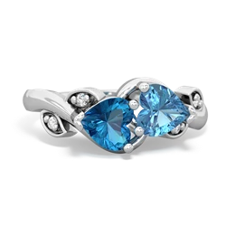 London Topaz Floral Elegance 14K White Gold ring R5790