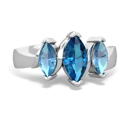 London Topaz Three Peeks 14K White Gold ring R2433