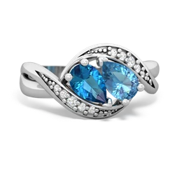 London Topaz Summer Winds 14K White Gold ring R5342