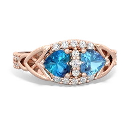 London Topaz Sparkling Celtic Knot 14K Rose Gold ring R2645