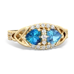 London Topaz Sparkling Celtic Knot 14K Yellow Gold ring R2645