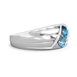 London Topaz Men's Streamline 14K White Gold ring R0460