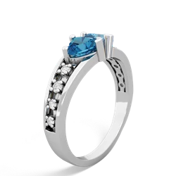 London Topaz Heart To Heart 14K White Gold ring R3342