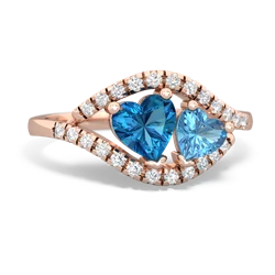 London Topaz Mother And Child 14K Rose Gold ring R3010