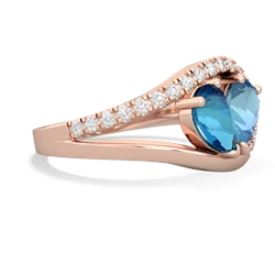 London Topaz Nestled Heart Keepsake 14K Rose Gold ring R5650