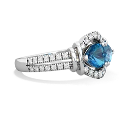 London Topaz Art-Deco Keepsake 14K White Gold ring R5630