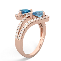 London Topaz Diamond Dazzler 14K Rose Gold ring R3000