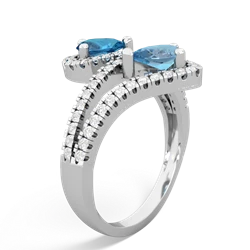 London Topaz Diamond Dazzler 14K White Gold ring R3000