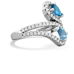 London Topaz Diamond Dazzler 14K White Gold ring R3000