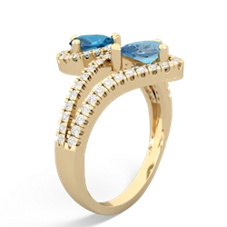 London Topaz Diamond Dazzler 14K Yellow Gold ring R3000