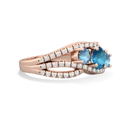 London Topaz Three Stone Aurora 14K Rose Gold ring R3080