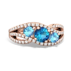 London Topaz Three Stone Aurora 14K Rose Gold ring R3080