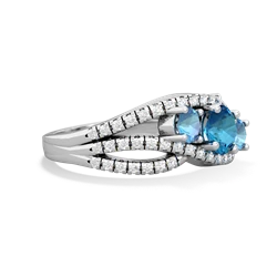 London Topaz Three Stone Aurora 14K White Gold ring R3080