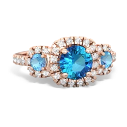 London Topaz Regal Halo 14K Rose Gold ring R5350